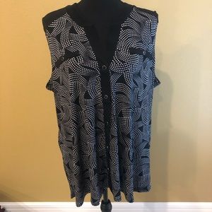 NWT black white blouse